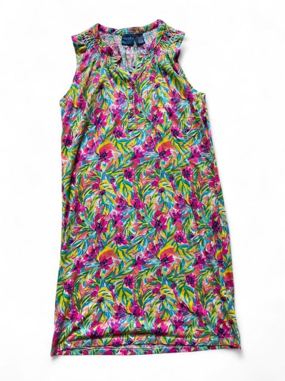Caribbean Joe Floral Maxi Dress in Pink, Green, Yellow, Blue